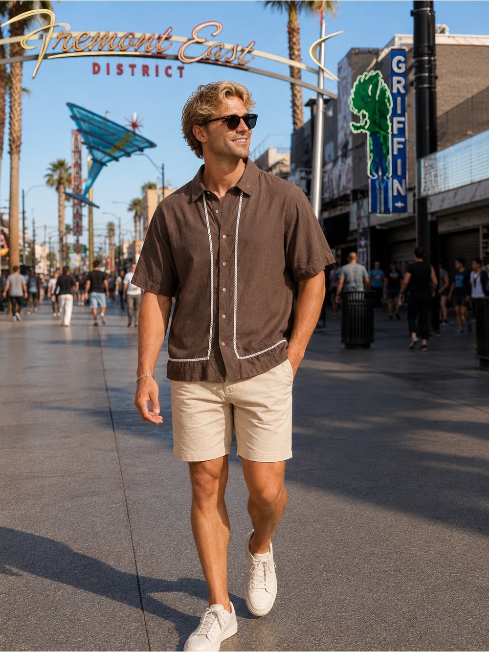 ASOS Brown Short Sleeve Button-Down Shirt